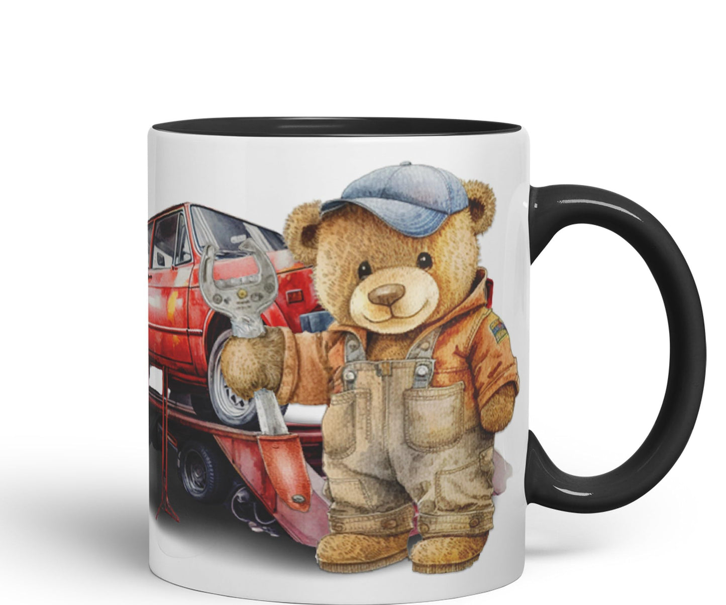 Vixar Teddy Bear Mechanic Ceramic Mug Coloured Mug Cup Gift Birthday Work Office Tea Coffee