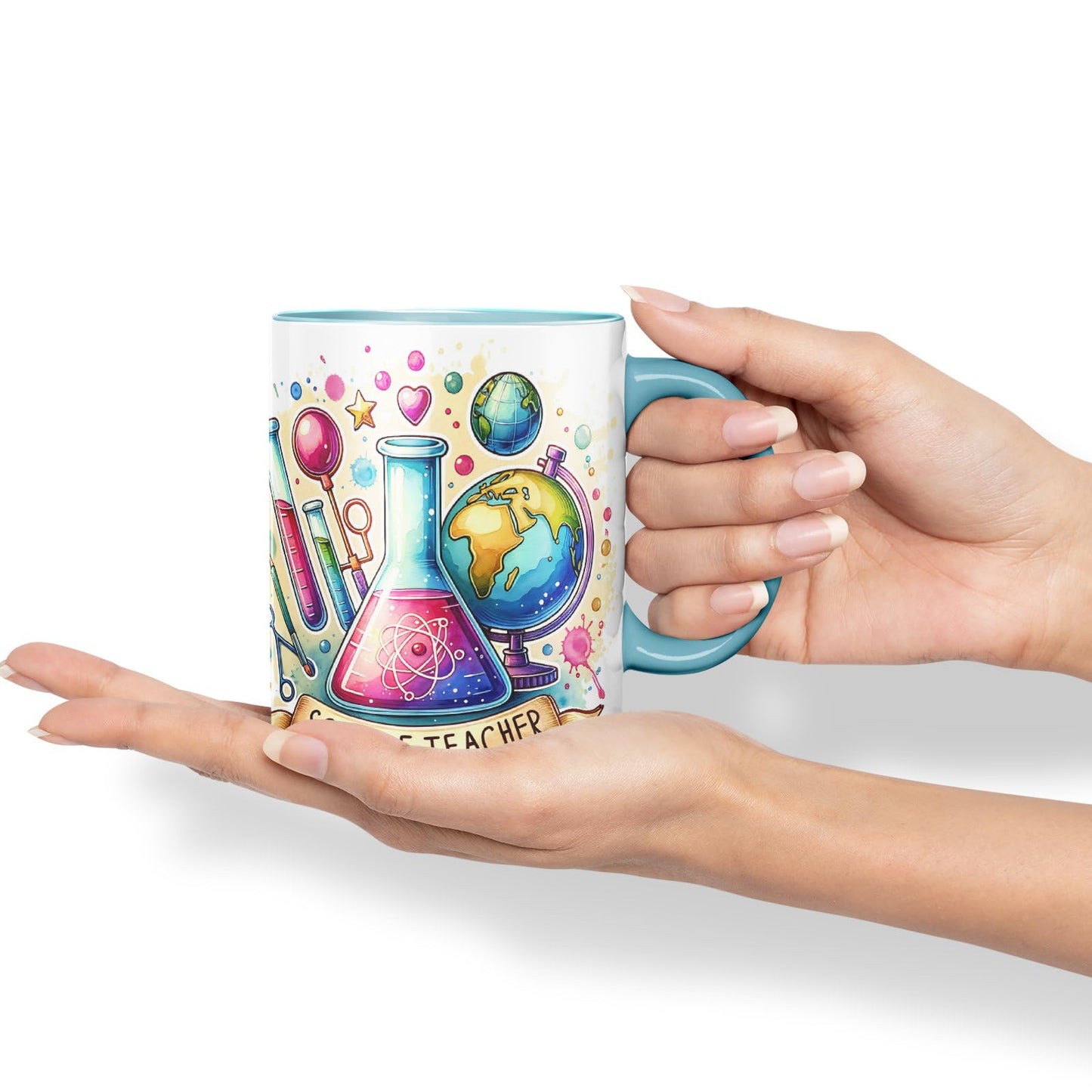 Vixar Science Teacher Teacher Mug Thank You, End of School Gift Ceramic Coloured Mug Cup for Tea Coffee Hot Brew 330ml 11Oz Gift