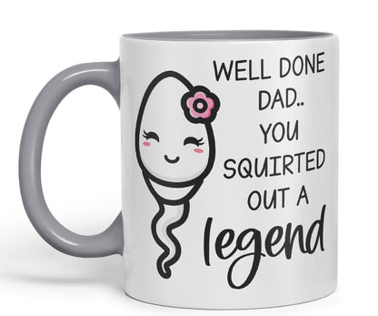 Vixar Dads Little Girl Fathers Day Well Done Dad Ceramic Coloured Mug Cup Gift Tea Coffee Christmas Office Home Joke Sarcastic