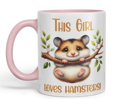 This Girl Loves Hamster Joke sarkasm Sarcastic Ceramic Coloured Mug Cup for Tea Coffee Hot Brew 330ml 11Oz Gift