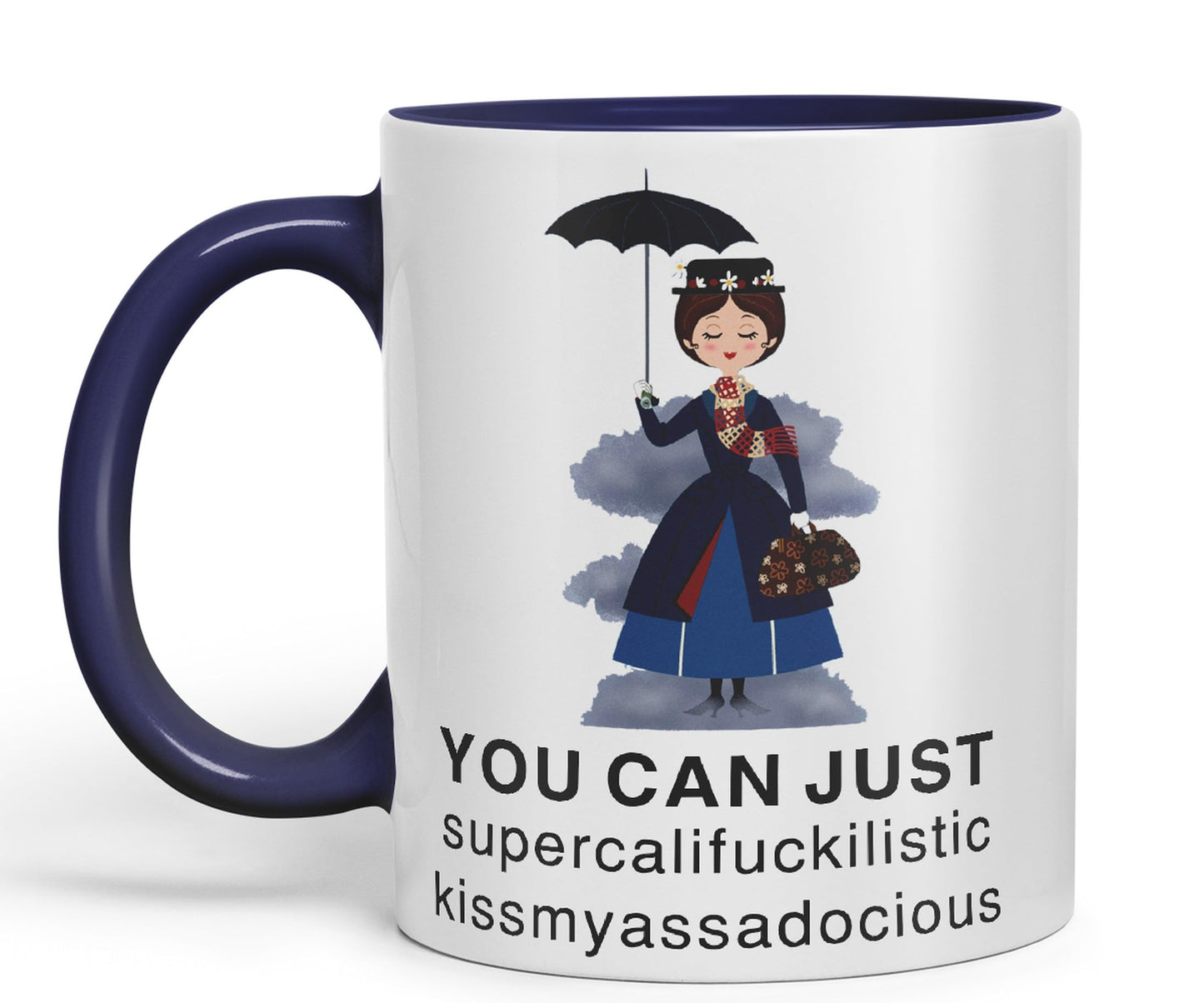 Vixar You Can Just Supercalifuckilistic Kissmyassadocious Mary Poppins Ceramic 330 ml Coloured Mug Cup Gift Tea Coffee Christmas Office Home Funny Joke