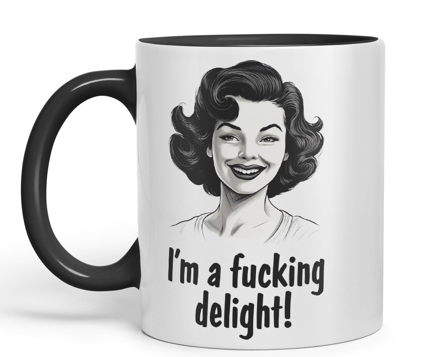 I'm a f.. Delight! Sarcastic Joke Ceramic Coloured Mug Cup for Tea Coffee Hot Brew 330ml 11Oz