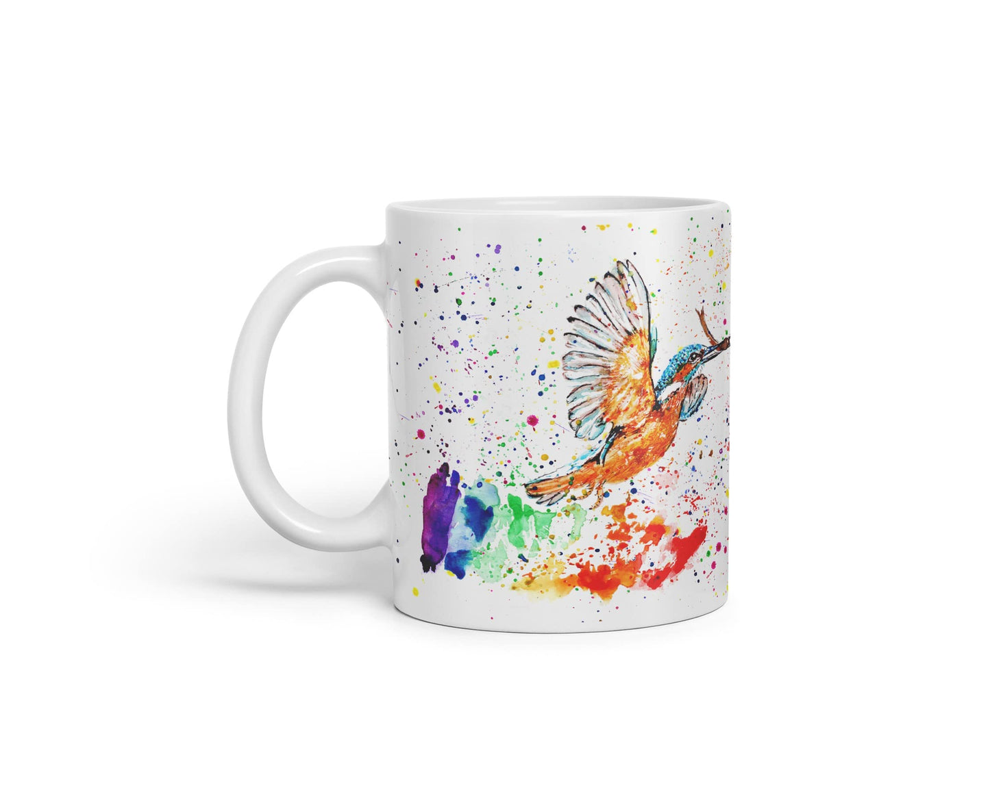 Vixar King Fisher Kingfisher Bird Animals Watercolour Art Coloured Mug Cup Gift Birthday Work Office Tea Coffee