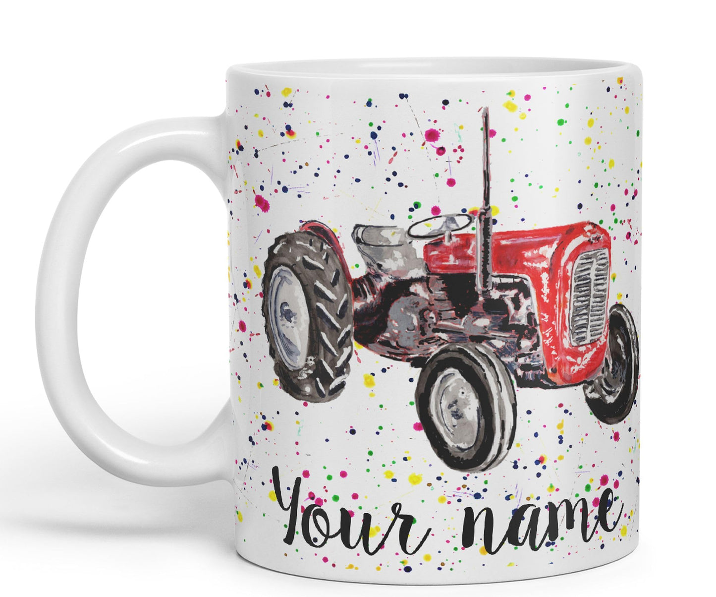 Vixar Personalised with Your Text Tractor Trucks Dump Truck Art Coloured Ceramic Mug Cup Gift 330ml 11oz Custom Work Office Tea Coffee