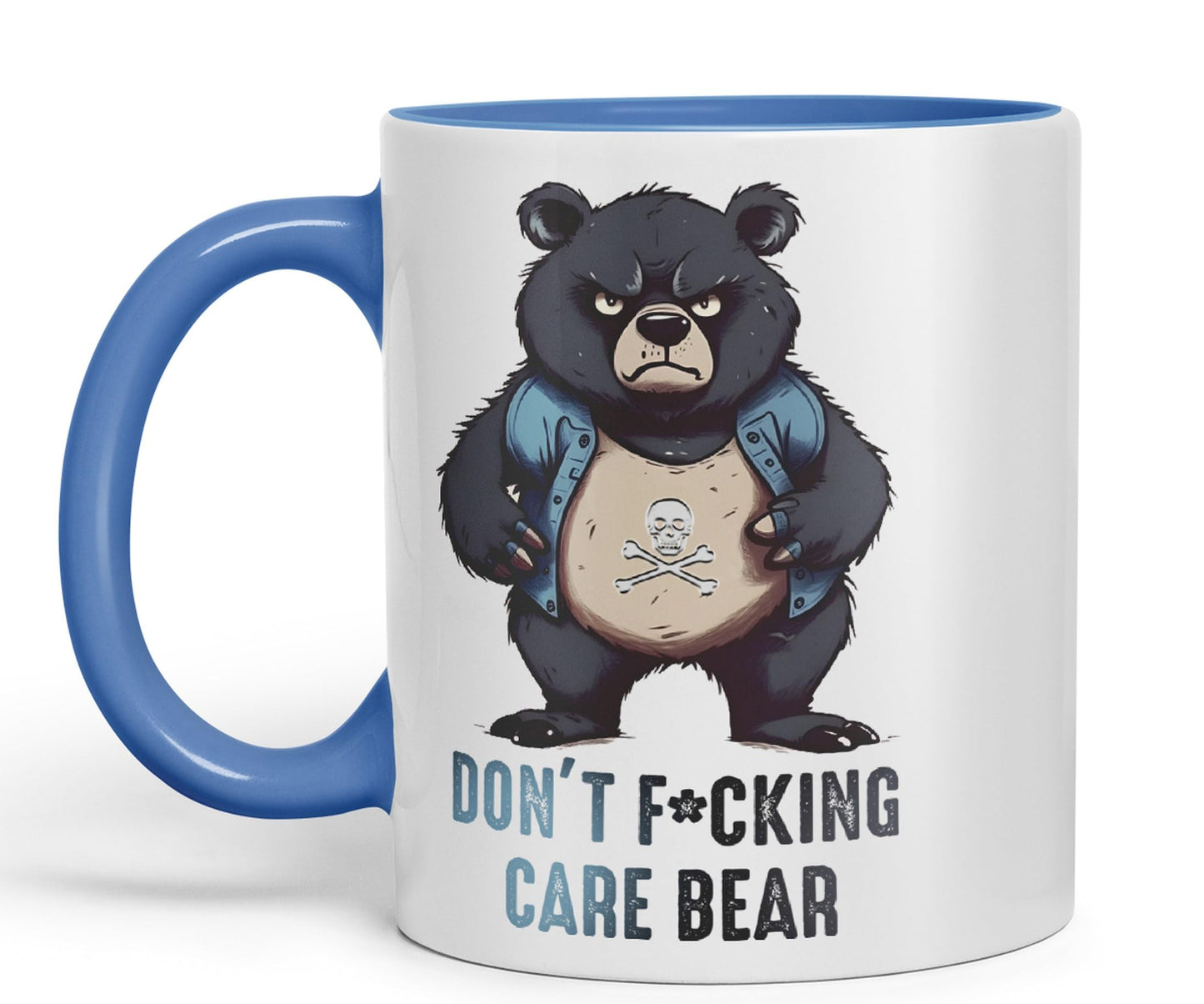 Vixar Don't F**g Care Bear Sarcastic Joke Ceramic Coloured Mug Cup for Tea Coffee Hot Brew 330ml 11Oz