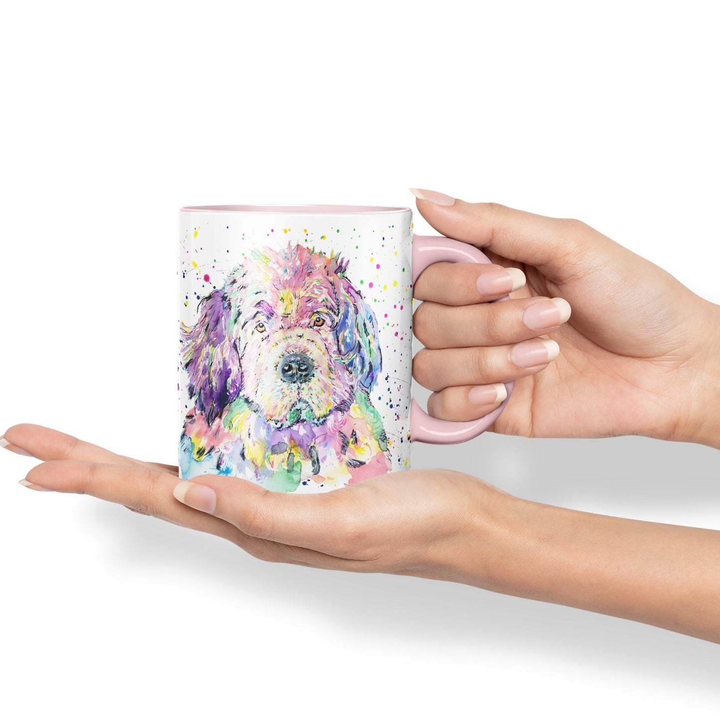 Newfoundland Dog Pet animals Watercolour Ceramic Coloured Mug Cup for Tea Coffee Hot brew 330ml 11Oz Gift