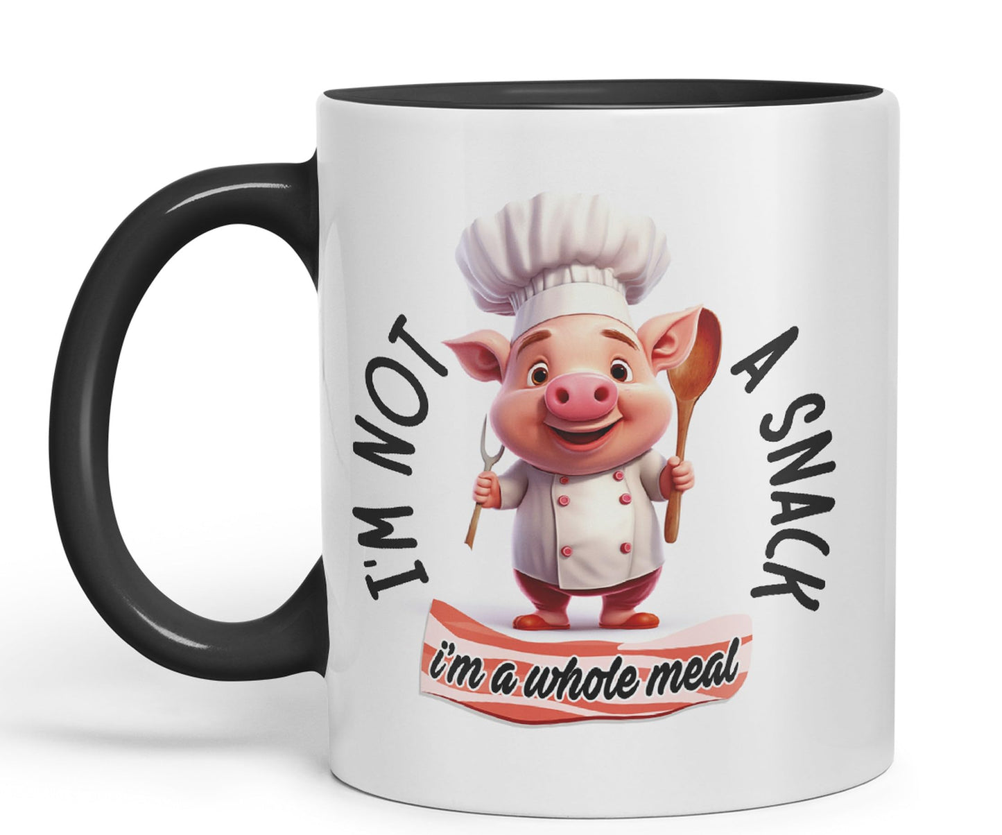 I'm Not a Snack. I'm a Whole Meal Pig Joke sarkasm Sarcastic Ceramic Coloured Mug Cup for Tea Coffee Hot Brew 330ml 11Oz Gift