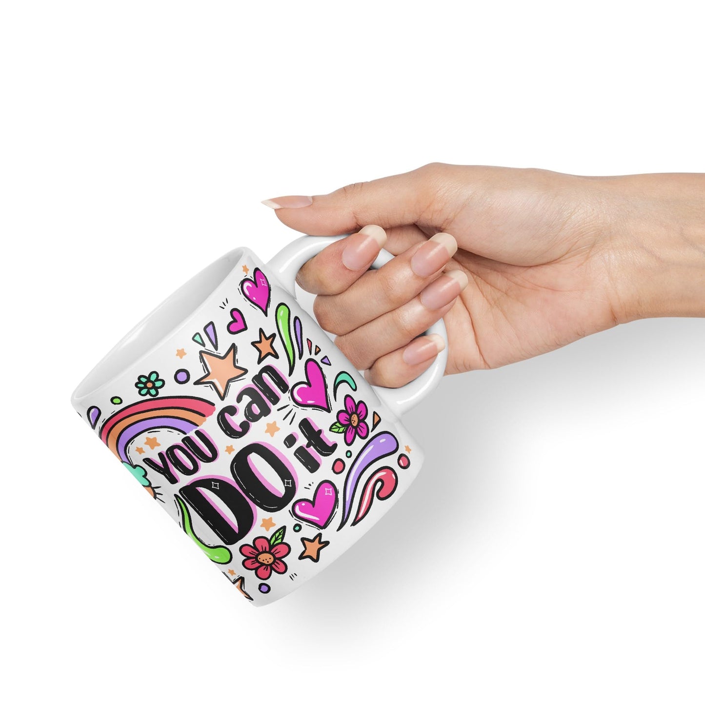 Vixar You Can Do It Motivation Gift Presents Coloured Ceramic Mug Cup Gift 330ml 11oz Work Office Tea Coffee