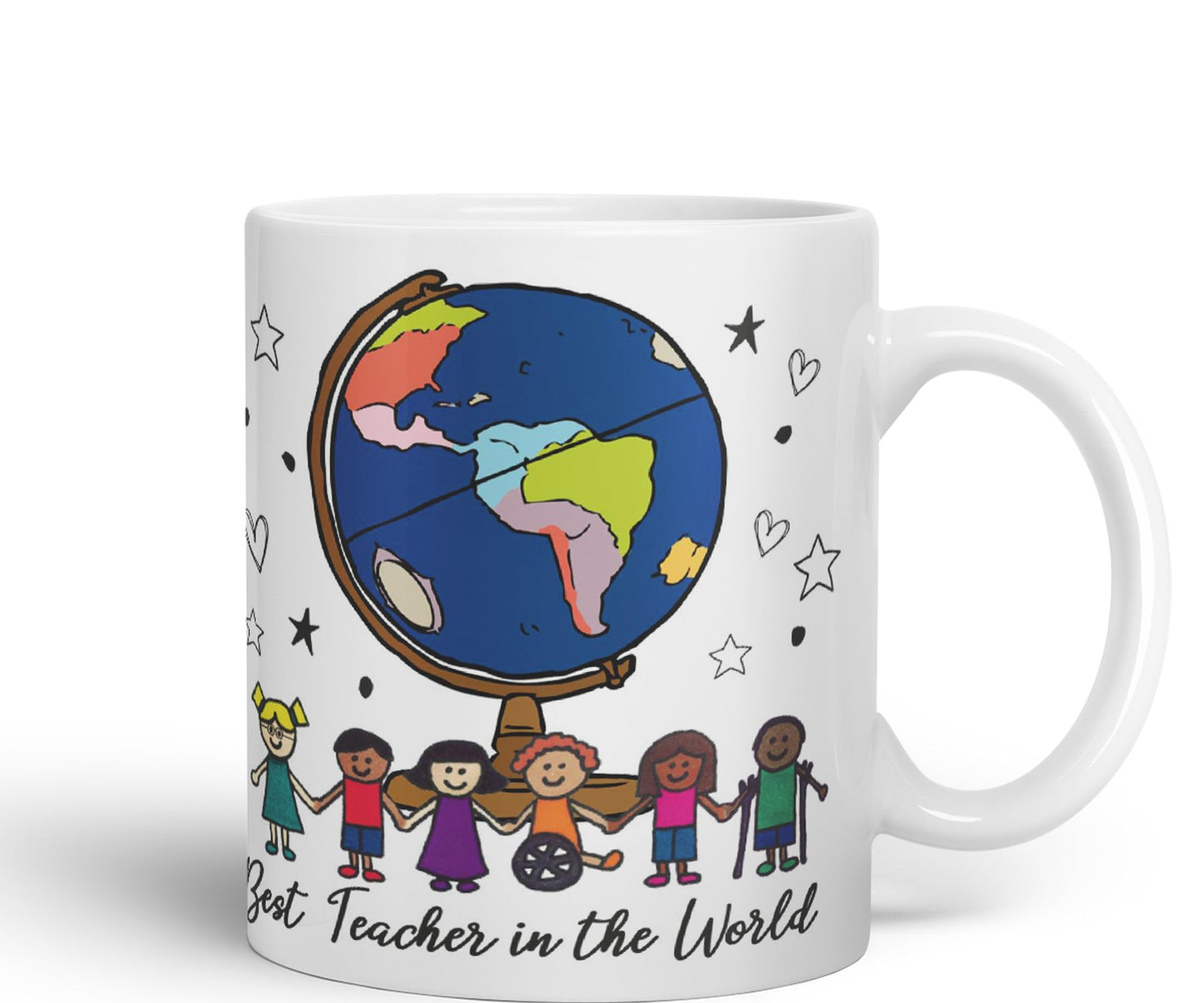 Vixar Best Teacher in The World, Teacher Mug, Teacher Gift from Kids, School Gift, end of Year