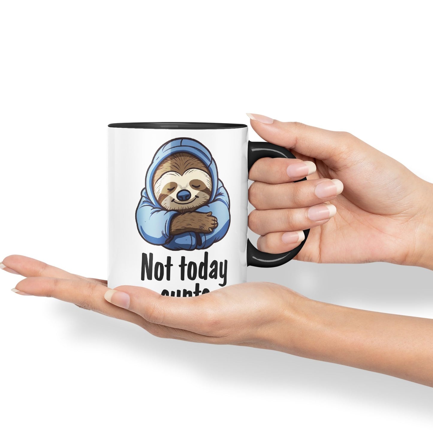 Not Today c.. Sloth Sarcastic Joke Gift Ceramic Coloured Mug Cup for Tea Coffee Hot Brew 330ml 11Oz