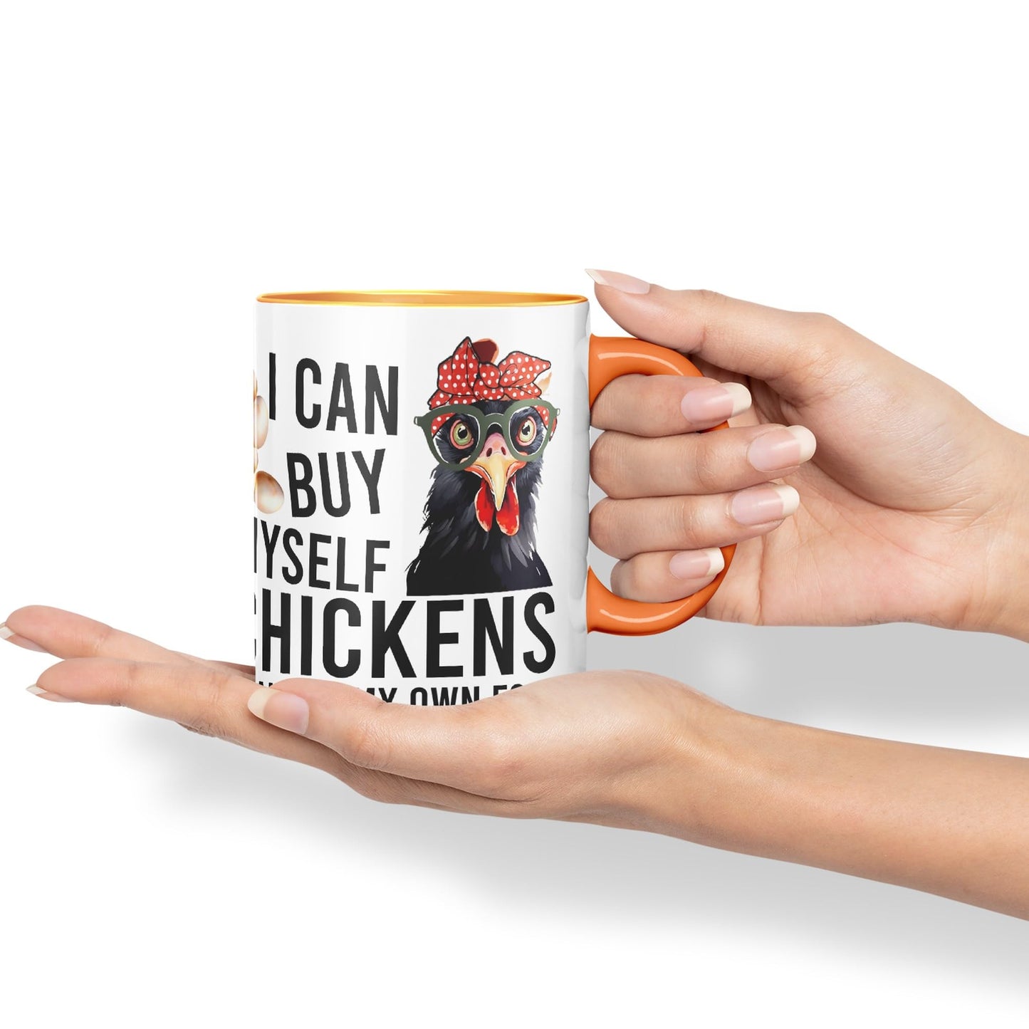 Vixar I can Buy Myself Chickens Sarcastic Joke Ceramic Coloured Mug Cup for Tea Coffee Hot Brew 330ml 11oz