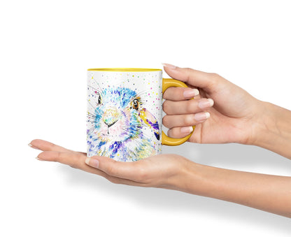 Vixar Bunny Rabbit Hare Animals Watercolour Art Coloured Mug Cup Gift Birthday Work Office Tea Coffee