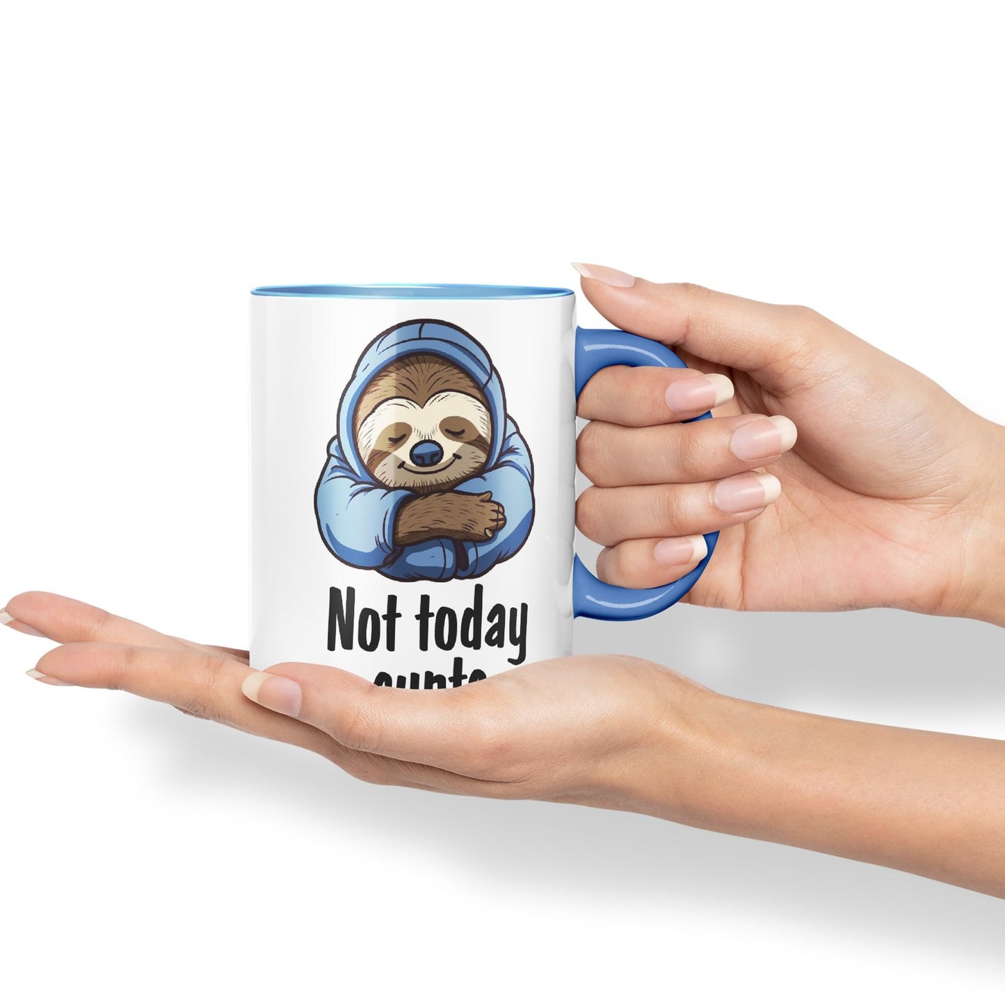 Not Today c.. Sloth Sarcastic Joke Gift Ceramic Coloured Mug Cup for Tea Coffee Hot Brew 330ml 11Oz