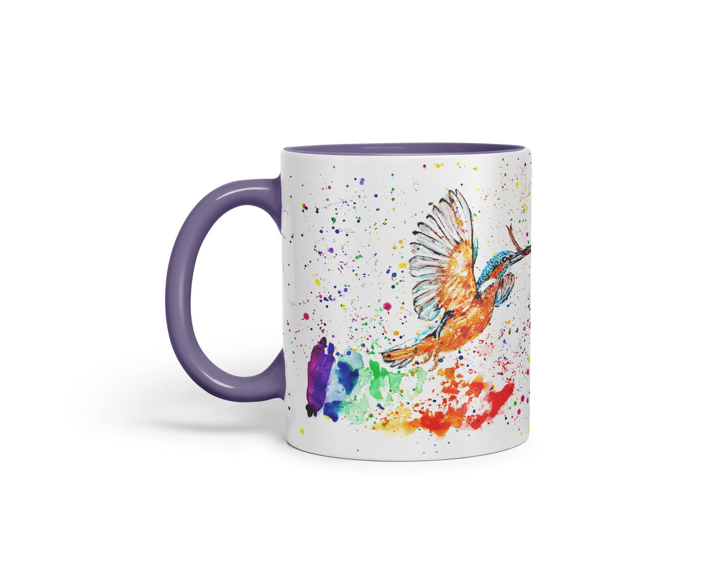 Vixar King Fisher Kingfisher Bird Animals Watercolour Art Coloured Mug Cup Gift Birthday Work Office Tea Coffee