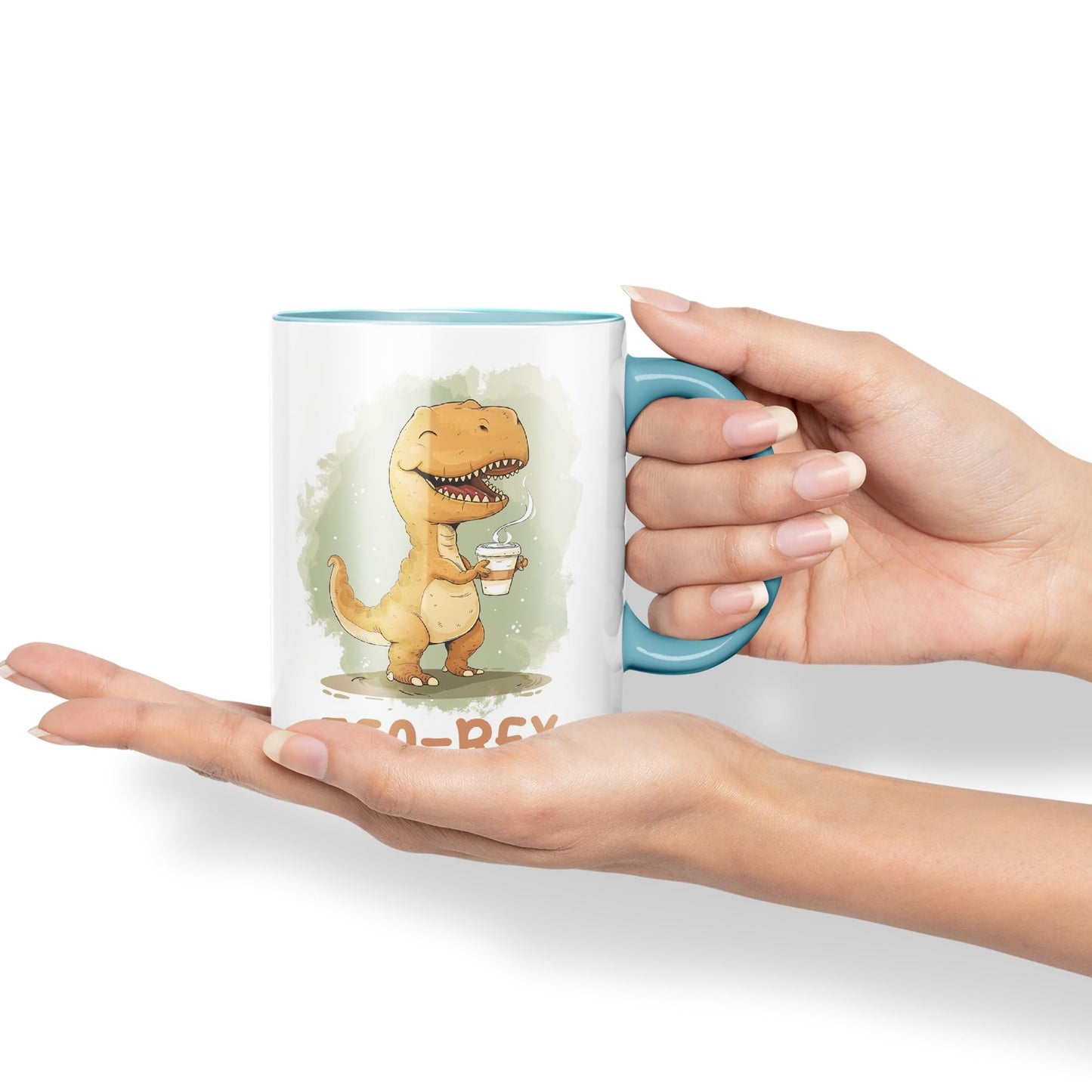 Tea-Rex, Dinosaurus, Dino Joke sarkasm Sarcastic Ceramic Coloured Mug Cup for Tea Coffee Hot Brew 330ml 11Oz Gift