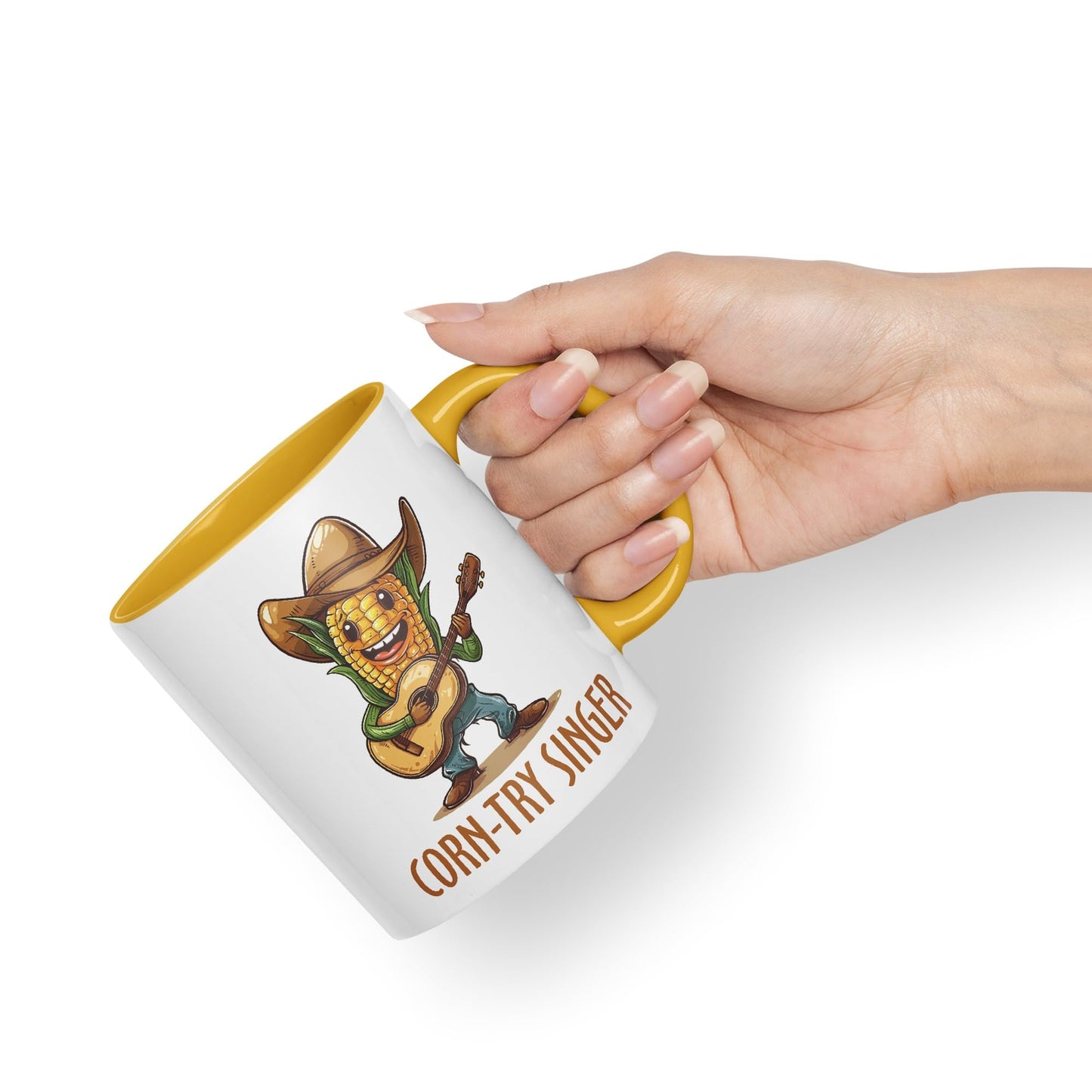 Corn-Try Singer Joke sarkasm Sarcastic Ceramic Coloured Mug Cup for Tea Coffee Hot Brew 330ml 11Oz Gift