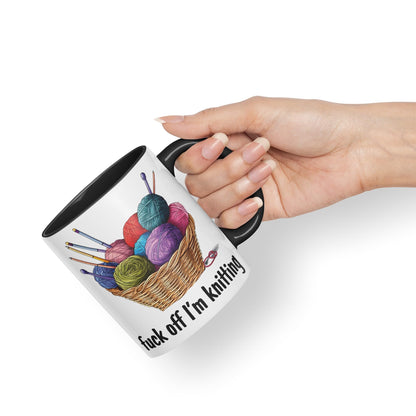 I'm Knitting f.. Off Joke Sarcastic Ceramic Coloured Mug Cup for Tea Coffee Hot Brew 330ml 11Oz