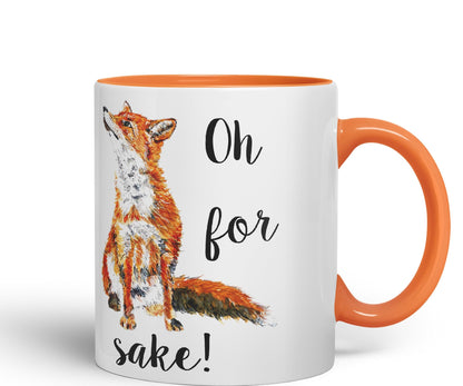 Vixar Oh for Fox Sake Ceramic 330 ml Coloured Mug Cup Gift Tea Coffee Christmas Office Home Joke