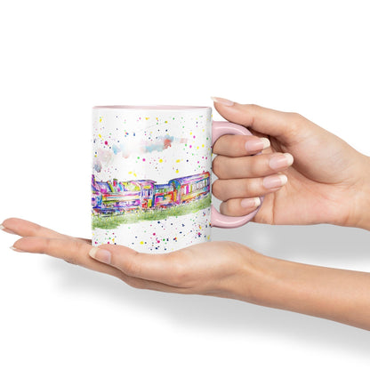 Vixar Steam Train Watercolour Art Coloured 330 ml Mug Cup Gift Birthday Work Office Tea Coffee