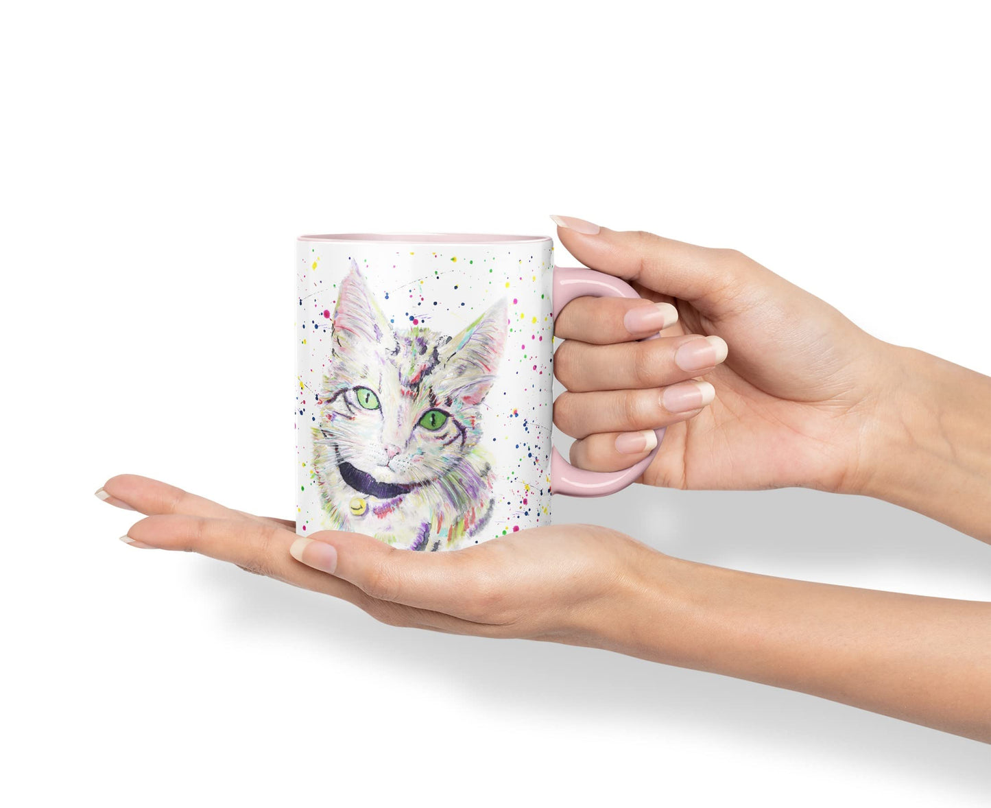 Vixar Cat Kitten Feline Pet Animals Watercolour Art Coloured Mug Cup Gift Birthday Work Office Tea Coffee