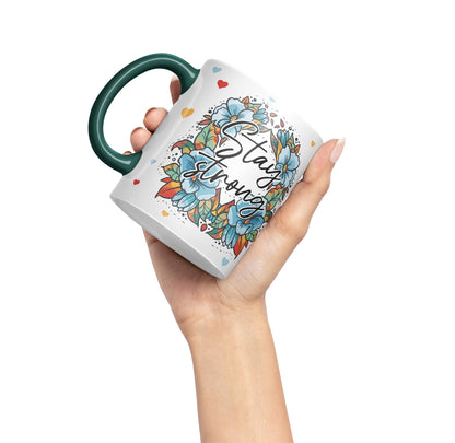Vixar Stay Strong Motivation Gift Presents Coloured Ceramic Mug Cup Gift 330ml 11oz Work Office Tea Coffee