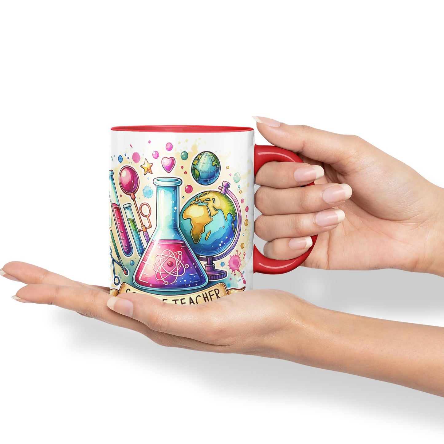 Vixar Science Teacher Teacher Mug Thank You, End of School Gift Ceramic Coloured Mug Cup for Tea Coffee Hot Brew 330ml 11Oz Gift