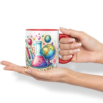 Vixar Science Teacher Teacher Mug Thank You, End of School Gift Ceramic Coloured Mug Cup for Tea Coffee Hot Brew 330ml 11Oz Gift