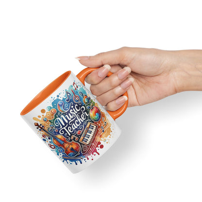 Vixar Music Teacher Mug Thank You, End of School Gift Ceramic Coloured Mug Cup for Tea Coffee Hot Brew 330ml 11Oz Gift