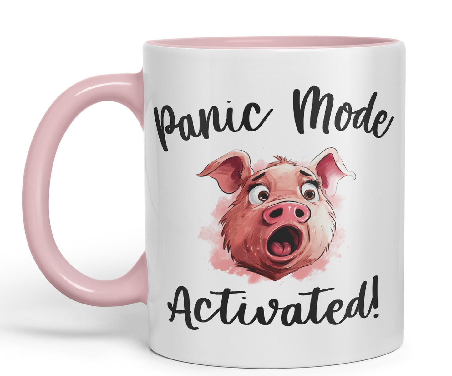 Panic Mode Activated! Pig Joke sarkasm Sarcastic Ceramic Coloured Mug Cup for Tea Coffee Hot Brew 330ml 11Oz Gift