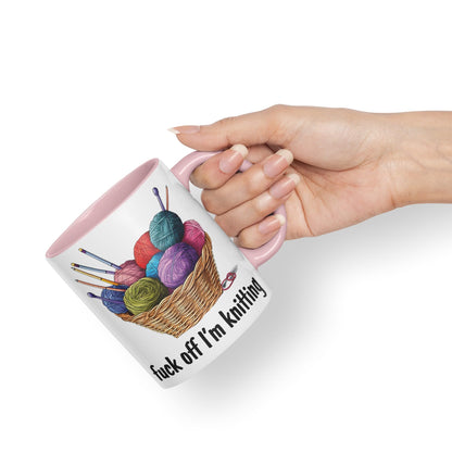 I'm Knitting f.. Off Joke Sarcastic Ceramic Coloured Mug Cup for Tea Coffee Hot Brew 330ml 11Oz