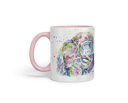 Vixar Gorilla Ape Monkey Animals Watercolour Art Coloured Mug Cup Gift Birthday Work Office Tea Coffee