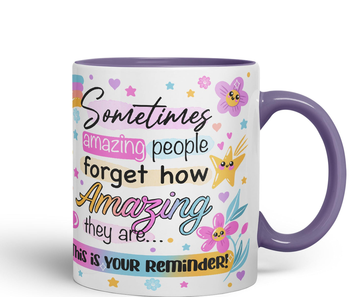 Vixar Sometimes Amazing People Forgot... Coloured Ceramic Mug Cup Gift 330ml 11oz Work Office Tea Coffee Gift