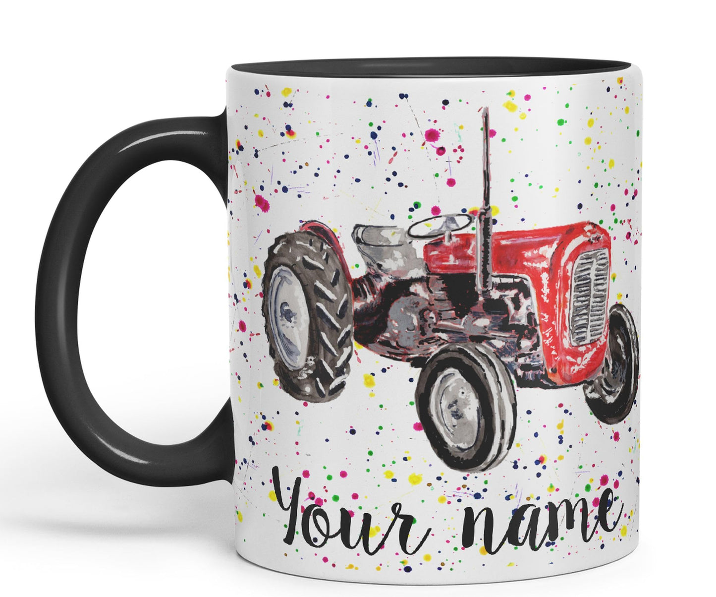 Vixar Personalised with Your Text Tractor Trucks Dump Truck Art Coloured Ceramic Mug Cup Gift 330ml 11oz Custom Work Office Tea Coffee