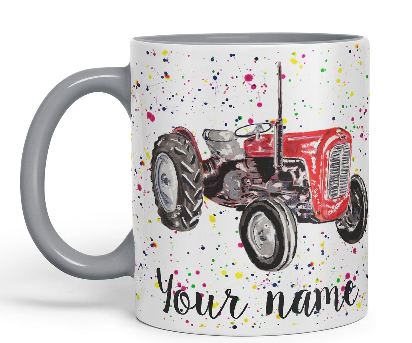 Vixar Personalised with Your Text Tractor Trucks Dump Truck Art Coloured Ceramic Mug Cup Gift 330ml 11oz Custom Work Office Tea Coffee