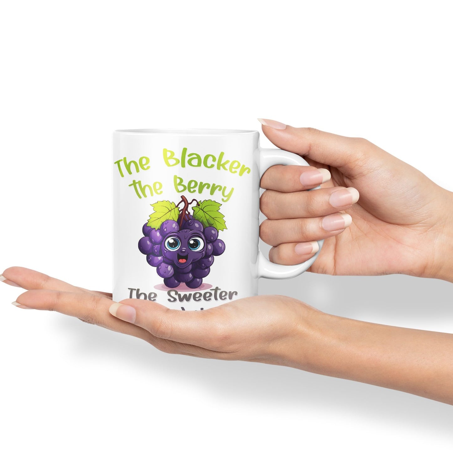 The Blacker The Berry The Sweeter The Juice Joke sarkasm Sarcastic Ceramic Coloured Mug Cup for Tea Coffee Hot Brew 330ml 11Oz Gift