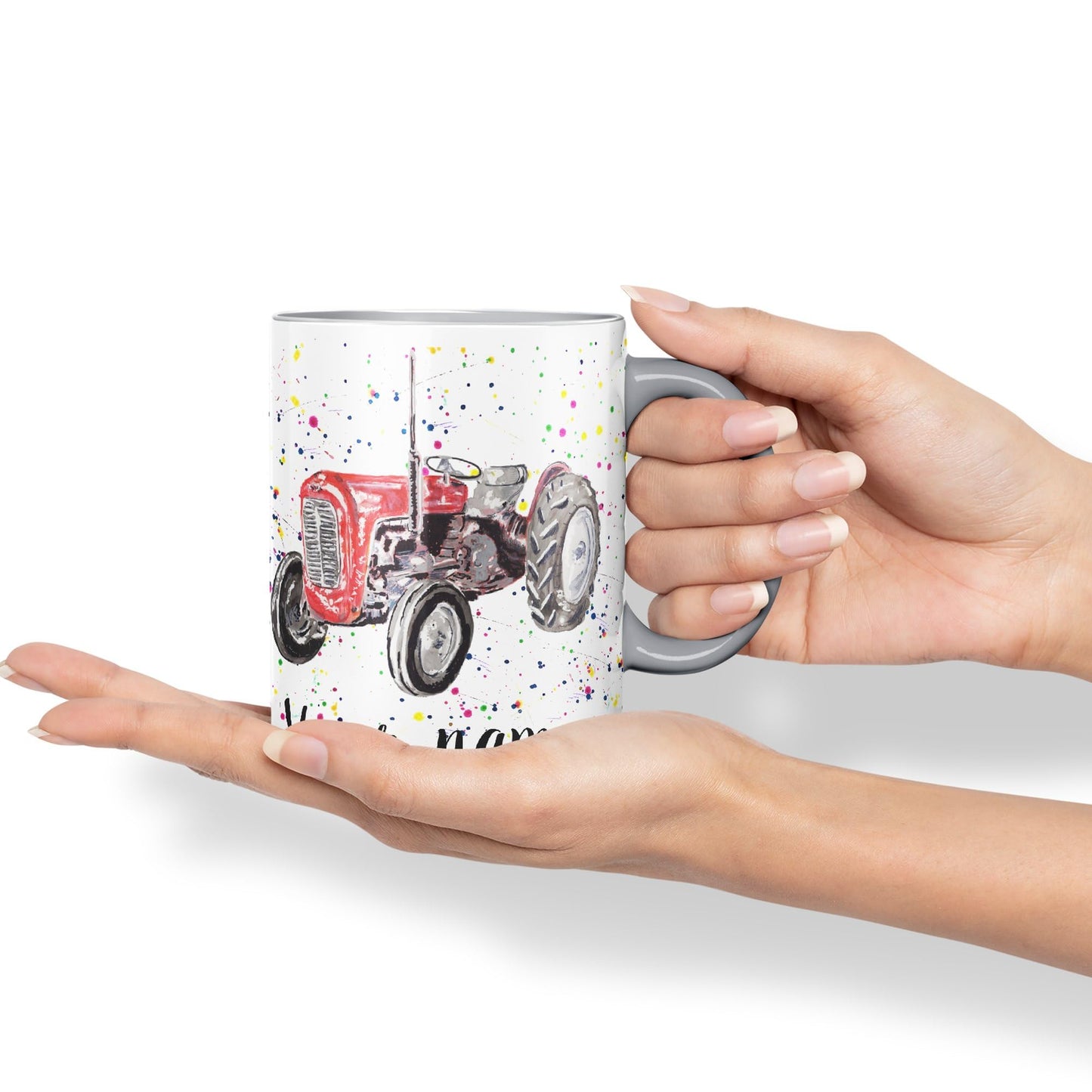 Vixar Personalised with Your Text Tractor Trucks Dump Truck Art Coloured Ceramic Mug Cup Gift 330ml 11oz Custom Work Office Tea Coffee