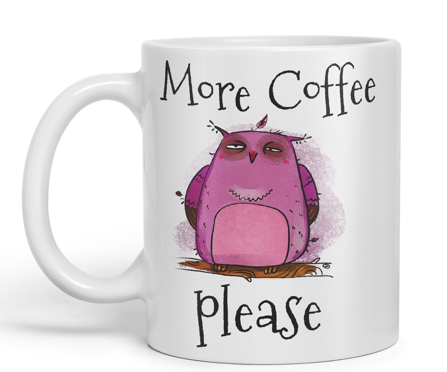 Vixar More Coffee Please owl Ceramic Coloured Mug Cup Gift Tea Coffee Christmas Office Home Joke Sarcastic