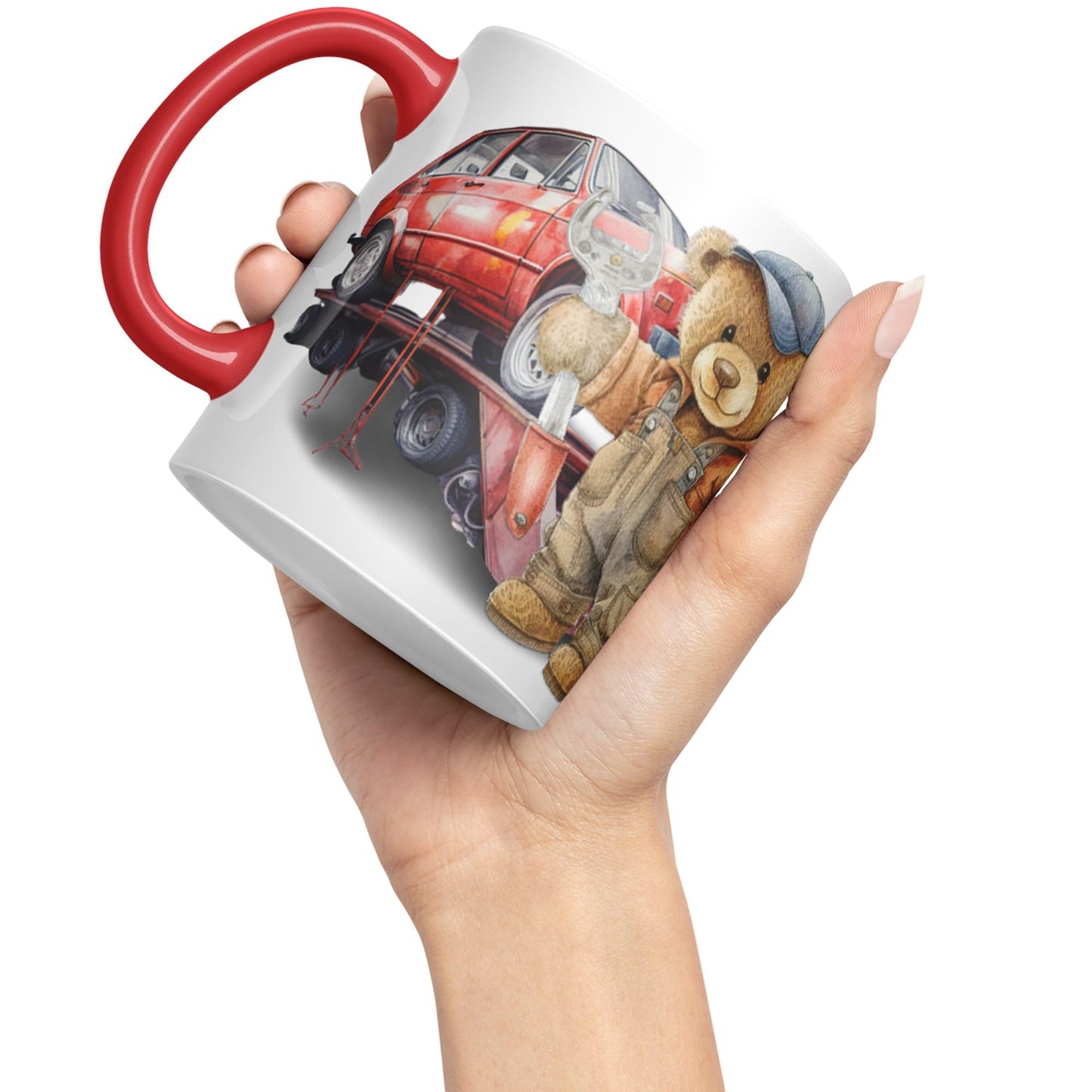 Vixar Teddy Bear Mechanic Ceramic Mug Coloured Mug Cup Gift Birthday Work Office Tea Coffee