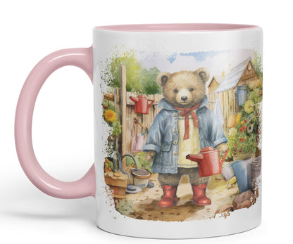 Vixar Teddy Bear Gardener Women Garden Ceramic Mug Coloured Mug Cup Gift Birthday Work Office Tea Coffee