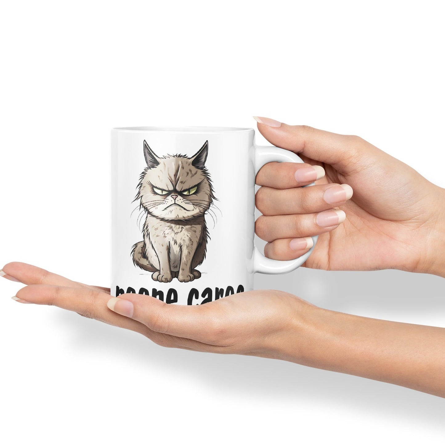 Nooone Cares Cat Kitten Joke sarkasm Sarcastic Ceramic Coloured Mug Cup for Tea Coffee Hot Brew 330ml 11Oz Gift