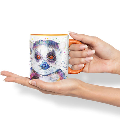 Vixar Lemur Watercolour Art Coloured 330 ml Mug Cup Gift Birthday Work Office Tea Coffee