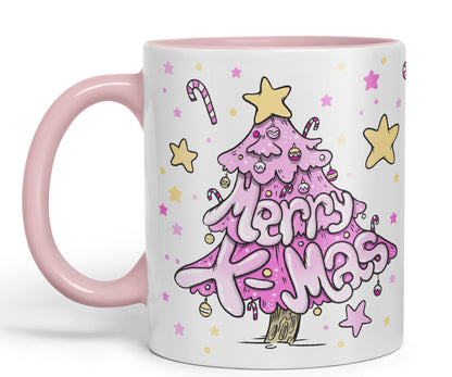 Vixar Christmas, Xmas Designs Tree Presents Coloured Ceramic Mug Cup Gift 330ml 11oz Work Office Tea Coffee Gift (CH3)