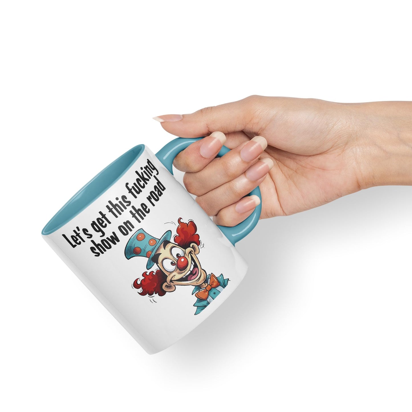 Let's get This fu.. Show on The Road Sarcastic Joke Ceramic Coloured Mug Cup for Tea Coffee Hot Brew 330ml 11 OZ