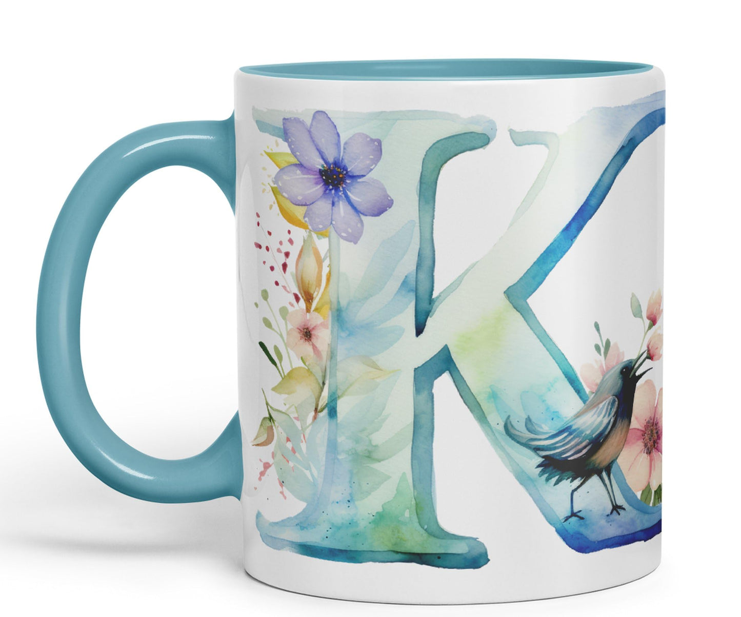 Letter K mug, Animals Alphabet Letter K Monogram animal for kids Ceramic Coloured Mug Cup for Tea Coffee Hot brew 330ml 11Oz Gift