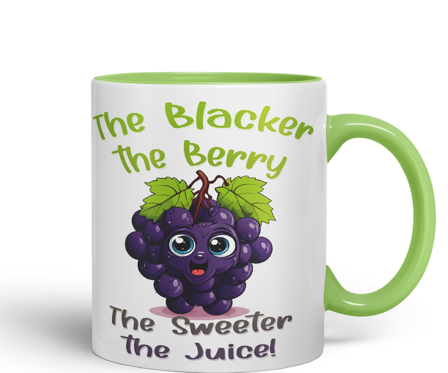 The Blacker The Berry The Sweeter The Juice Joke sarkasm Sarcastic Ceramic Coloured Mug Cup for Tea Coffee Hot Brew 330ml 11Oz Gift