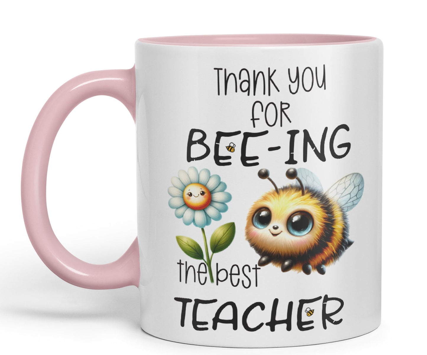 Teacher Thank You for Bee-ing The best teacher Ceramic Coloured Mug Cup for Tea Coffee Hot brew 330ml 11Oz