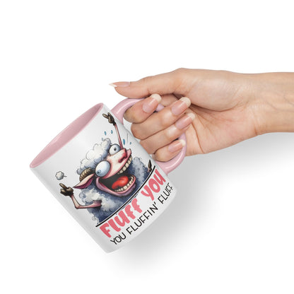 Fluff You, You Fluffin' Fluff Sheep Joke sarkasm Sarcastic Ceramic Coloured Mug Cup for Tea Coffee Hot Brew 330ml 11Oz Gift
