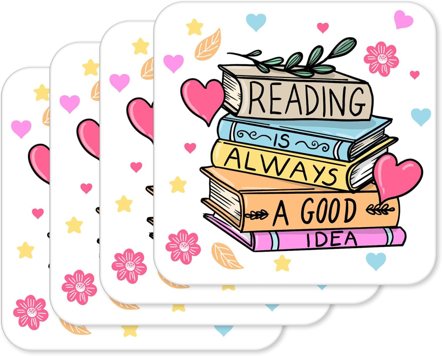 Reading Is Always A Good Idea – Cute Book Lover Coaster (4)