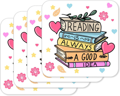 Reading Is Always A Good Idea – Cute Book Lover Coaster (4)