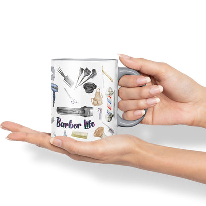 Barber Life hairdresser Ceramic Coloured Mug Cup for Tea Coffee Hot brew 330ml 11Oz Gift